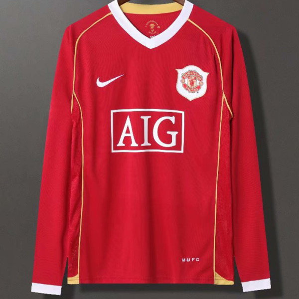 2006-2007 Man Utd Home long sleeve Retro soccer jersey (长袖)
