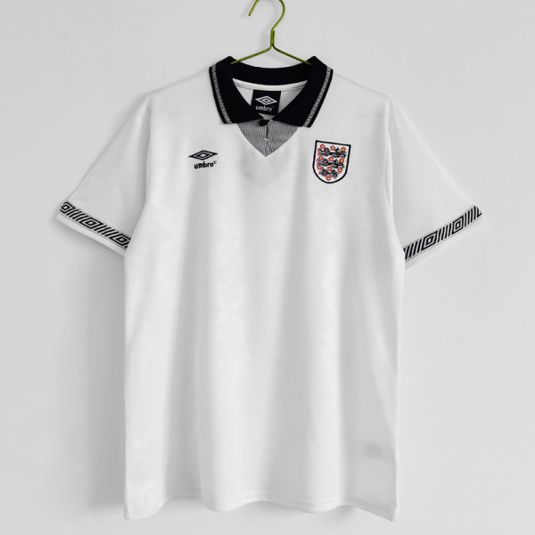 1990 England Home Retro Soccer Jersey