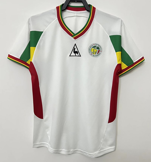 2002 Senegal White Retro Soccer Jersey