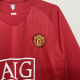 2007-2008 Man Utd Home Long sleeve Retro soccer jersey (长袖)