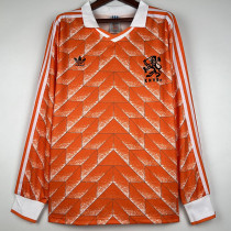 1988 Netherlands Home Long Sleeve Retro Soccer Jersey (长袖)