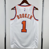 2017-2018 SUNS BOOKER #1 White Retro Top Quality Hot Pressing NBA Jersey
