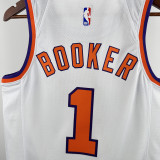 2017-2018 SUNS BOOKER #1 White Retro Top Quality Hot Pressing NBA Jersey