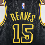 LAKERS REAVES #15 Black Top Quality Hot Pressing NBA Jersey(蛇纹)