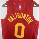 2018-19 Indiana Pacers HALIBURTON #0 Red Retro Top Quality Hot Pressing NBA Jersey