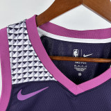 TIMBERWOLVES EDWARDS #5 Purple Black Top Quality Hot Pressing NBA Jersey