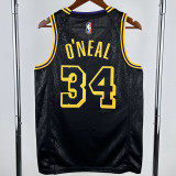 LAKERS O'NEAL #34 Black Top Quality Hot Pressing NBA Jersey(蛇纹)