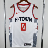 2019-20 ROCKETS WESTBROOK #0 White City Edition Top Quality Hot Pressing NBA Jersey