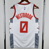 2019-20 ROCKETS WESTBROOK #0 White City Edition Top Quality Hot Pressing NBA Jersey