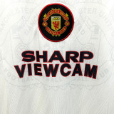 1996-1997 Man Utd Away White Retro Soccer Jersey