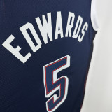 2024 Olympic Game USA EDWARDS # 5 Dark Blue Basketball Jersey