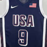 2024 Olympic Game USA HALIBURTON # 9 Dark Blue Basketball Jersey