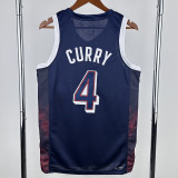 2024 Olympic Game USA CURRY # 4 Dark Blue Basketball Jersey