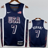 2024 Olympic Game USA DURANT # 7 Dark Blue Basketball Jersey