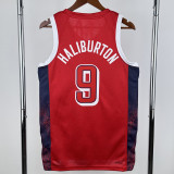 2024 Olympic Game USA HALIBURTON # 9 Red Basketball Jersey