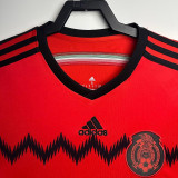 2014 Mexico Red Retro Soccer Jersey