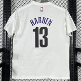 T251 Nets HARDEN #13 White High Quality Casual T-Shirt