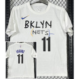 T252 NETS IRVING #11 White High Quality Casual T-Shirt