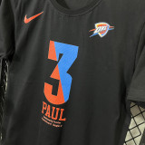 T189 OKC PAUL #3 Black High Quality Casual T-Shirt