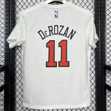 T169 BULLS DEROZAN #11 White High Quality Casual T-Shirt