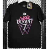 T166 BULLS DURANT #7 Black High Quality Casual T-Shirt