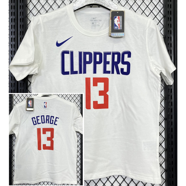 T171 Clippers GEORGE #13 White High Quality Casual T-Shirt