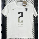 T140 Dallas Mavericks IRVING #2  White High Quality Casual T-Shirt