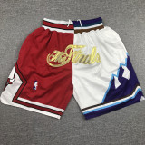 BULLS JAZZ Red White City Edition Top Quality NBA Pocket Pants #公牛拼爵士