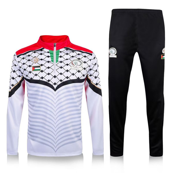 2016-2017 Palestina White Half Pull Tracksuit (半拉链)