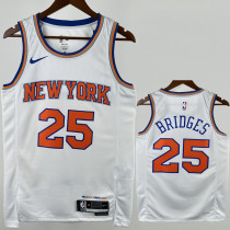 KNICKS BRIDGES #25 White Top Quality Hot Pressing NBA Jersey