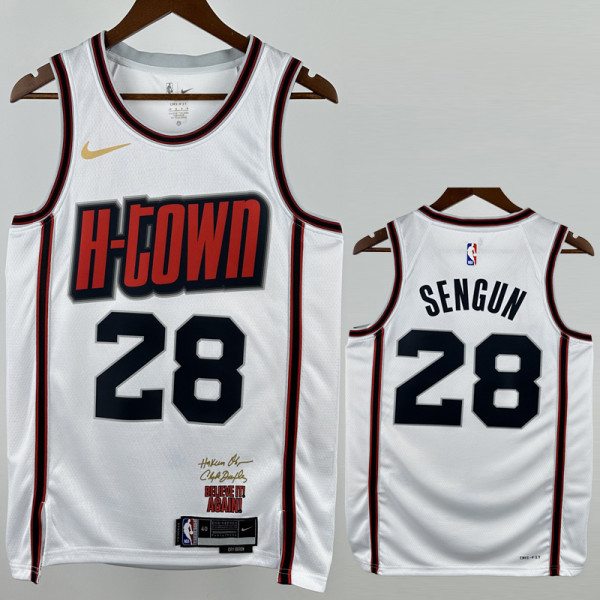2024-25 ROCKETS SENGUN #28 White City Edition Top Quality Hot Pressing NBA Jersey