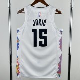 2024-25 Nuggets JOKIC #15 White City Edition Top Quality Hot Pressing NBA Jersey