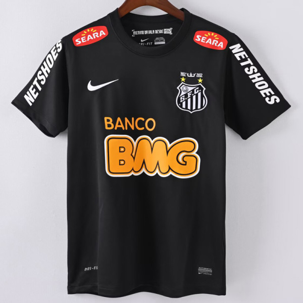 2012-2013 Santos FC Black Retro Soccer Jersey