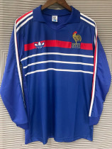 1984-1986 France Home Long Sleeve Retro Soccer Jersey (长袖)