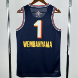 2025-26 ALL-STAR WEMBANYAMA #1 Royal blue Top Quality Hot Pressing NBA Jersey