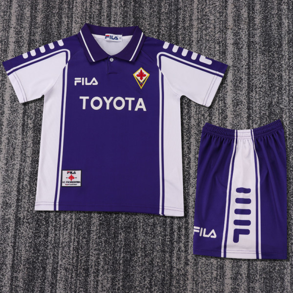 1999-2000 Fiorentina Home Kids Retro Soccer Jersey
