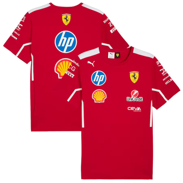 2025 F1 Ferrari Red T-Shirts Racing Suit (圆领)