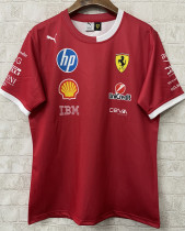 2025 F1 Ferrari Red T-Shirts Racing Suit (圆领)