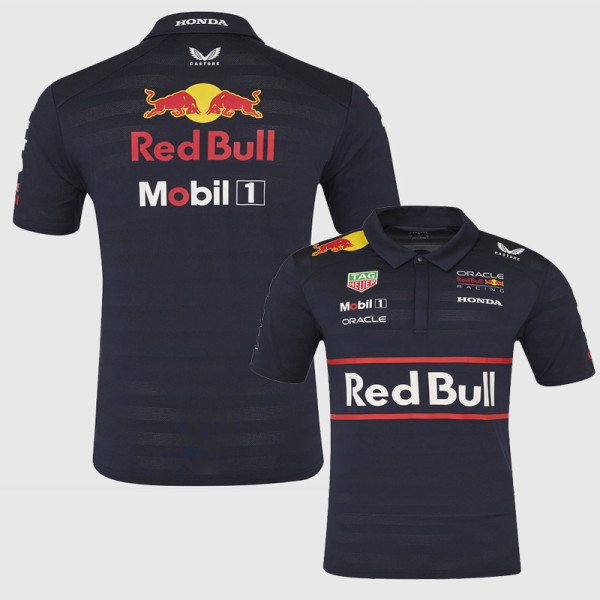 2025 F1 Red Bull Black Polo Racing Suit(有领)