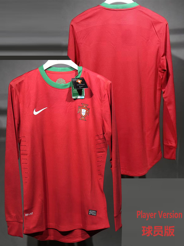 2012 Portugal Home Player Version 长袖球员 Long Sleeve Retro Soccer Jersey