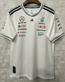 2025 F1 Mercedes White T-Shirts Racing Suit(圆领)