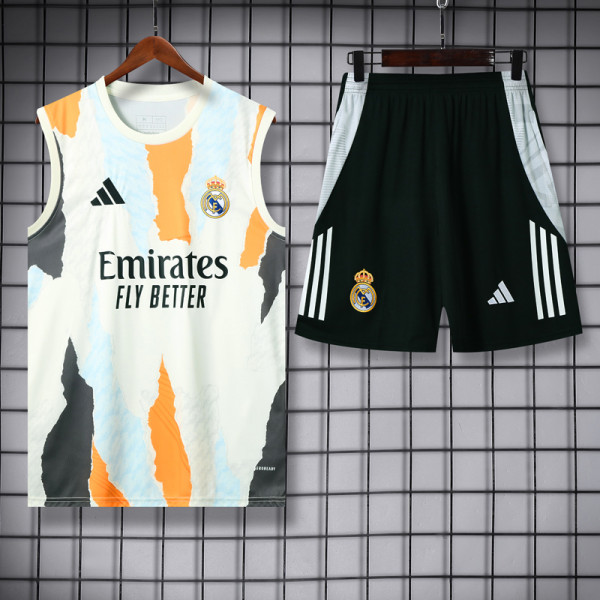 2025-26 RMA White Tank top and shorts suit