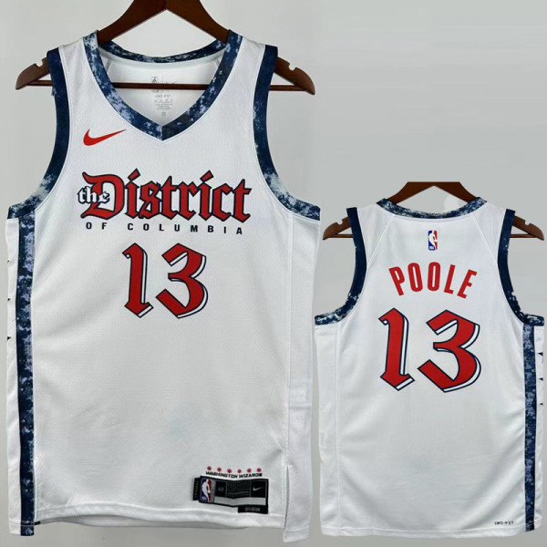 2024-25 Wizards POOLE #13 White City Edition Top Quality Hot Pressing NBA Jersey