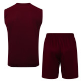 2025-26 Ajax Jujube red Tank top and shorts suit #D2531