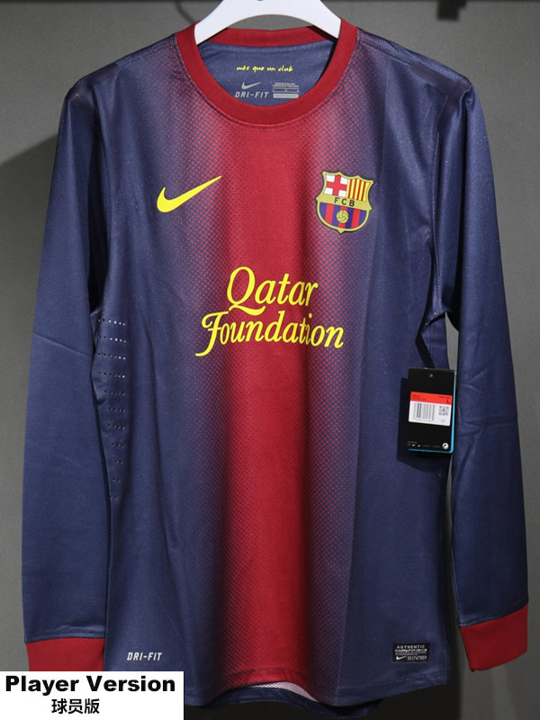 2012-2013 BAR Home Player Version 长袖球员 Long Sleeve Retro Soccer Jersey