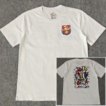 2025-26 BAR White High Quality Casual T-Shirt #圆领涂鸦