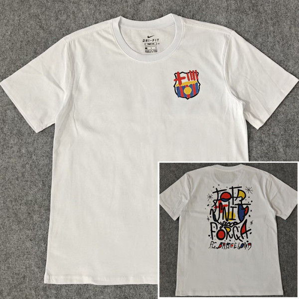 2025-26 BAR White High Quality Casual T-Shirt #圆领涂鸦