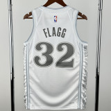 2024-25 Dallas Mavericks FLAGG #32 White City Edition Top Quality Hot Pressing NBA Jersey