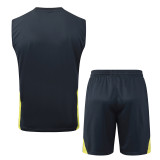 2025-26 RMA Dark gray Tank top and shorts suit #D2597
