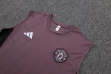 2025-26 Man Utd Grey purple Tank top and shorts suit #D25123